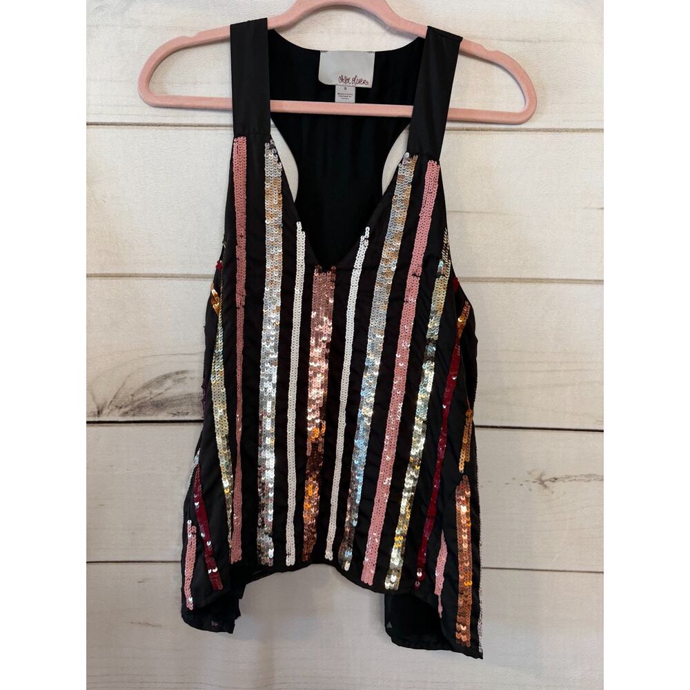 Chloe Oliver Sleeveless Top Mulitcolor Sequins New‎ Years Party Night Out S